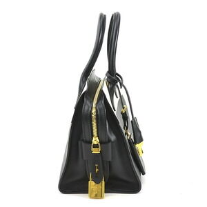 Prada Leather Gold Shoulder Esplanade Bag Black White